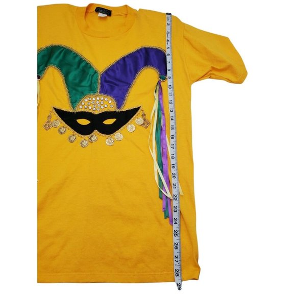 Clodia Dee Mardi Gras Shirt w/ Jester Jewels Fringe Bling XL Women's - Picture 6 of 7